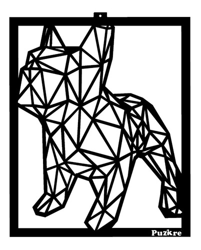 Cuadro Geométrico 3d Bulldog Frances Envío Gratis