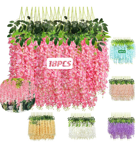 Flores Artificial Wisteria 18pcs  Decoración Fiesta Boda