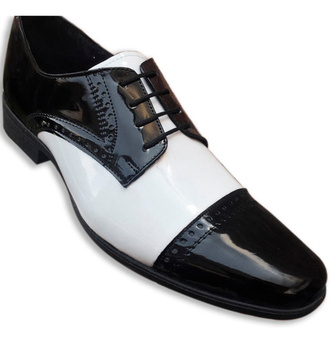 Zapato De Charol Negro/blanco Zanthy Shoes Mod 300
