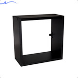 1 Nicho Quadrado Mdf Preto Sala Banheiro Quarto 25x25x15