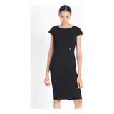 Vestido Entallado Midi, Negro Liola