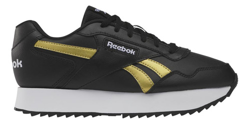 Tenis Reebok Royal Glide Ripple Double Negro Y Oro Mujer