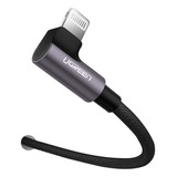 Cable Cargador Ugreen Lightning Para iPhone Angulo 90° Usb A Color Negro