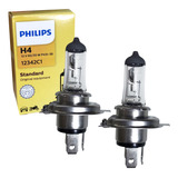 Par Lampada Farol Philips H4 12v 60/55w Motos Yamaha