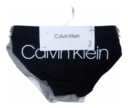 Set De 3 Calzón Bikini Calvin Klein Original Niña Talla 6/6x