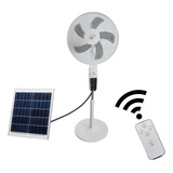 Ventilador Solar Recargable Luz Led /control Remoto 2 Piezas