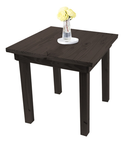 Mesa Comedor Bar Moderna Madera 70x70 Maciza Pata Recta Sajo Tapa Nogal Patas Nogal