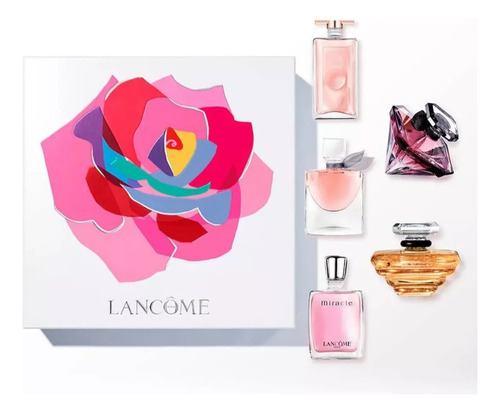 Set 5 Mini Fragancias Lancome Mujer Dama Perfume Con Caja 