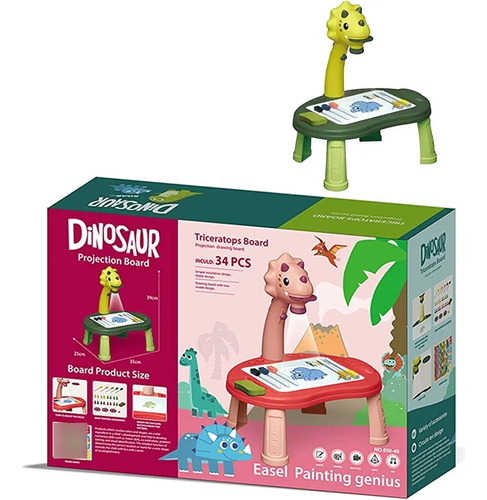 Mesa De Dibujo Didáctica Con Proyector Niños Dinosaurio 3