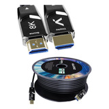 Cabo Hdmi 8k Fibra Óptica 2.1 3d 50 Metros Hdr10 Aquário