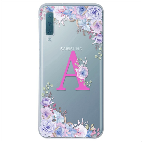 Funda Para Galaxy Antigolpes Flores Personalizada Tu Inicial