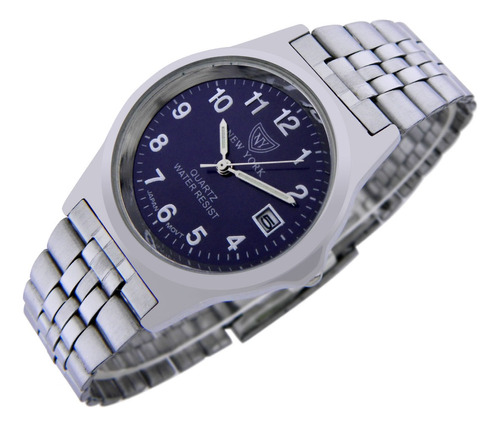 Reloj New York Hombre Ny092 Delgado Malla De Acero Inox.