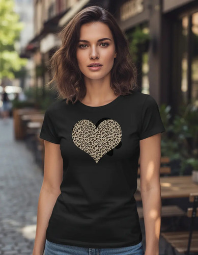 Blusa Dama Corazón Estampado Animal Print/leopardo Amor
