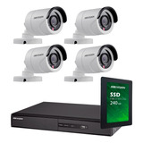 Kit Seguridad Hikvision Full Hd Dvr 8 + Disco 1tb Instalado + 4 Camaras Infrarrojas Exterior / Domos Interior + Ip M3k