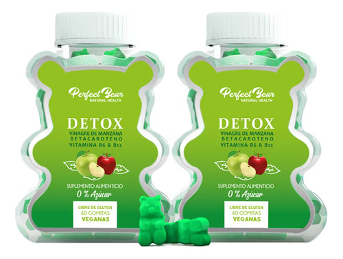 Vinagre Manzana Detox-vitamina B6 Y B12 - 60 Gomitas 2 Meses