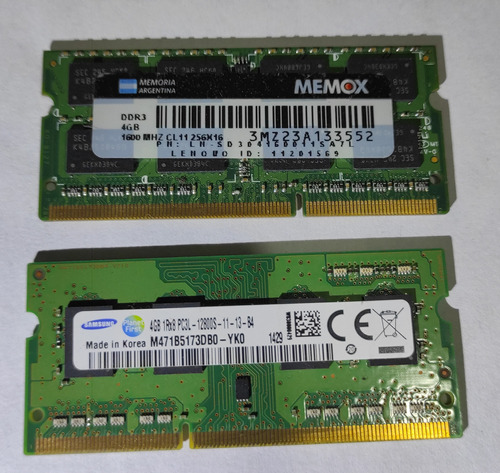 Memoria Ram Ddr3 Sodim, Notebook, Netbook 2x4 Gb