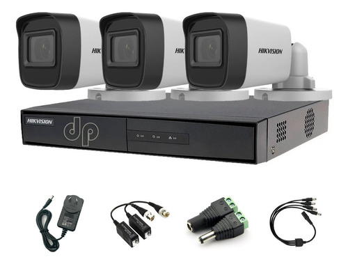 Kit Hikvision Dvr 8ch + 3 Camaras Full Hd 2mp + Acc Psenda