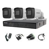 Kit Hikvision Dvr 8ch + 3 Camaras Full Hd 2mp + Acc Psenda