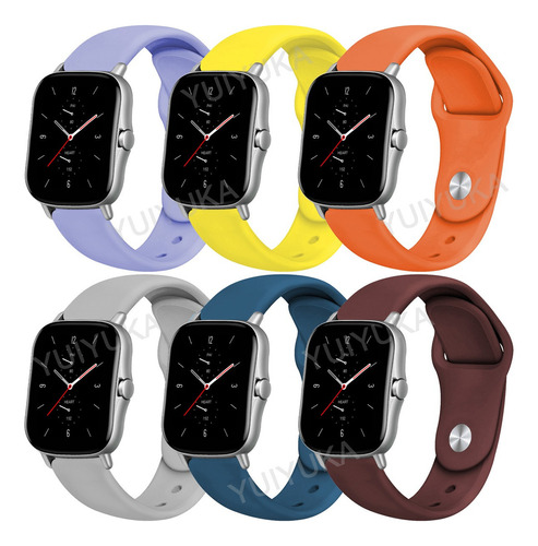 6 Correas De Silicona Para Amazfit Gts/gtr 4 3 2 2e Mini Pro