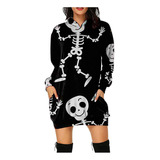 Sudadera De Manga Larga Con Capucha Y Estampado De Calaveras