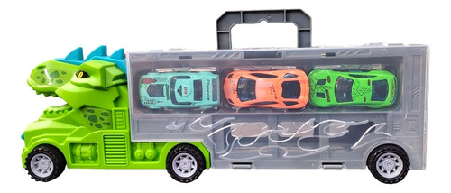 Camion Dino Porta Autos Con Lanzador Con 3 Autitos Tun