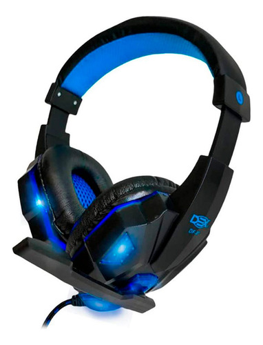 Headset Gamer Dex Usb 7.1 Surround Led Azul Mic Df-81