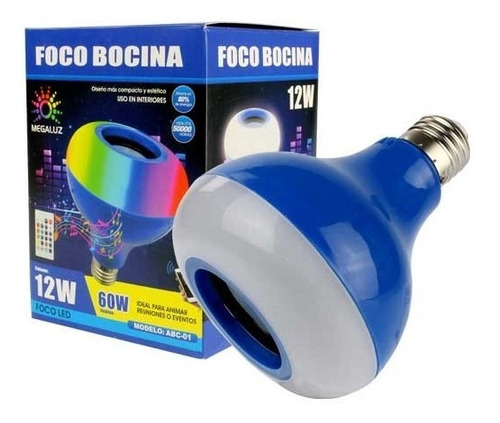 Foco Bocina Bluetooth Led 12w Rgb Multicolor Control Remoto