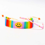 Pulsera Tejida De Colores Happy Face