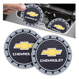 2pcs 2.75 Inch Black Silicone Car Coasters For Chevrolet Che