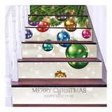 Zhiyu&art Decor Calcomanas 3d De Navidad Para Escaleras, 6 U