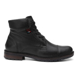 Bota Coturno Vittal Masculina Casual Couro Legitimo Conforto