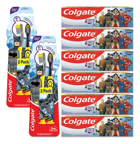 Combo Higiene Bucal Infantil Colgate Liga De La Justicia 90 