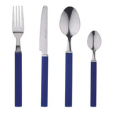 Set Cuberteria 24 Pzs Acero Inox  Azul