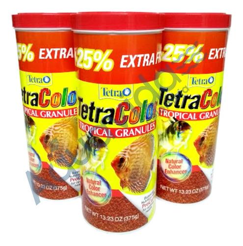 3 Tarros De Tetra Color Granulado 300gr Para Peces 