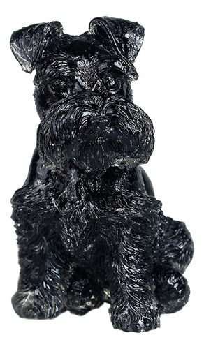 Figura De Schnauzer Sentado, Decoración De Mesa, Estatua De