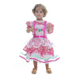 Vestido De Festa Junina Bebe Caipirinha Luxo Baby 1 A 3 Anos