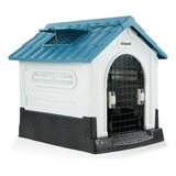 Casa Perro Plegable Termica Con Puerta Y Ventila Blis 75cm Color Azul