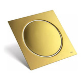 Ralo Click Inteligente De Banheiro 15x15 Cm Inox Dourado