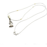 Conjunto Cadena Mujer Plata Oro Con Dije Figura Principito