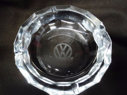 De Coleccion Antiguo Gran Cenicero En Cristal Vw  (892f)