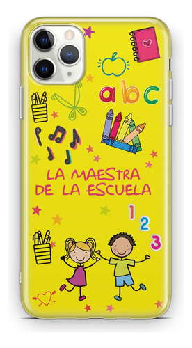 Fundas Para Celular Uso Rudo Maestra Escuela Personalizado 2