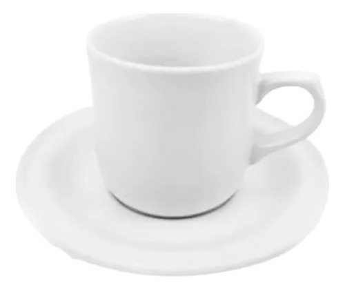 Juego 6 Tazas Y Plato Portataza Blanco Liso 