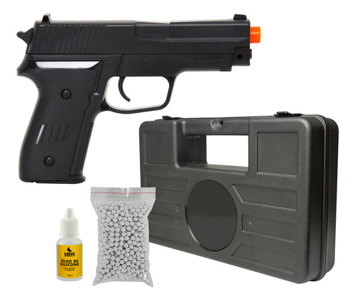 Pistola Airsoft Barato P226 Mola Spring + Maleta + Bolinhas