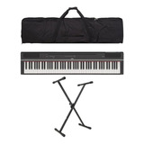 Combo Yamaha P125 Teclado Base Estuche Adaptador