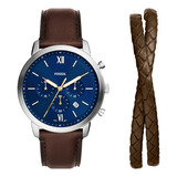 Set De Reloj Fossil Hombre Neutra De Piel