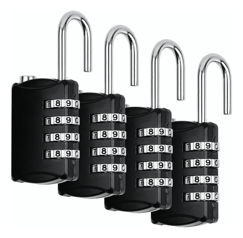 4pcs Candados De Combinación 4 Dígitos Seguridad Puerta Gimn