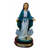 Virgen De La Medalla Milagrosa 13 Cm En Porcelana + Rosario