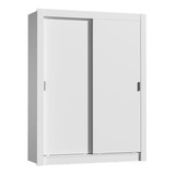 Guarda-roupa Solteiro Madesa Dallas Plus 2 Portas De Correr Cor Branco