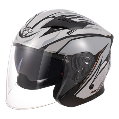 Casco Abierto Doble Visor Punto Extremo Xr200 Grafica Gris Claro Xl | Mismo precio en cuotas