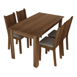 Juego De Comedor Rosie Madesa Mesa Tapa Madera 4 Sillas M/b